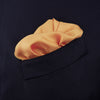 Gold and White Piped Silk Pocket Square