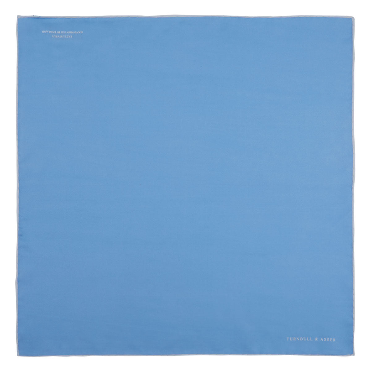 Blue and White Piped Silk Pocket Square