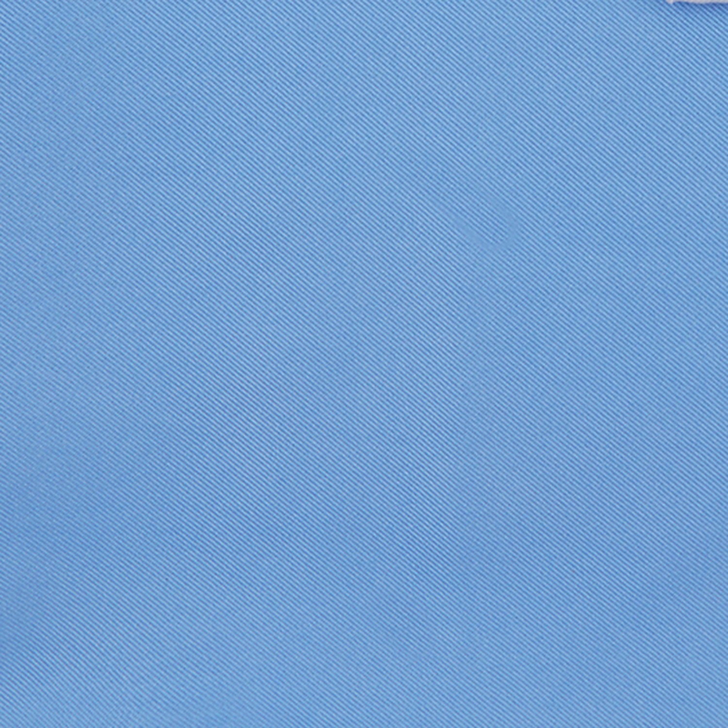 Blue and White Piped Silk Pocket Square