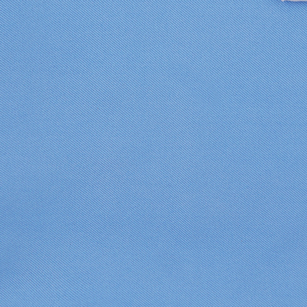 Blue and White Piped Silk Pocket Square
