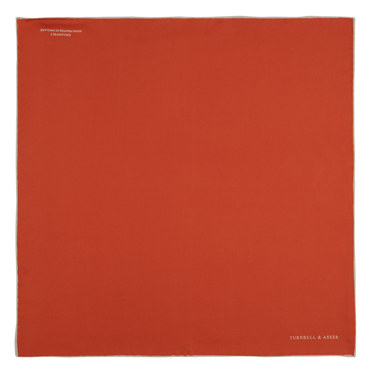 Dark Orange and White Piped Silk Pocket Square