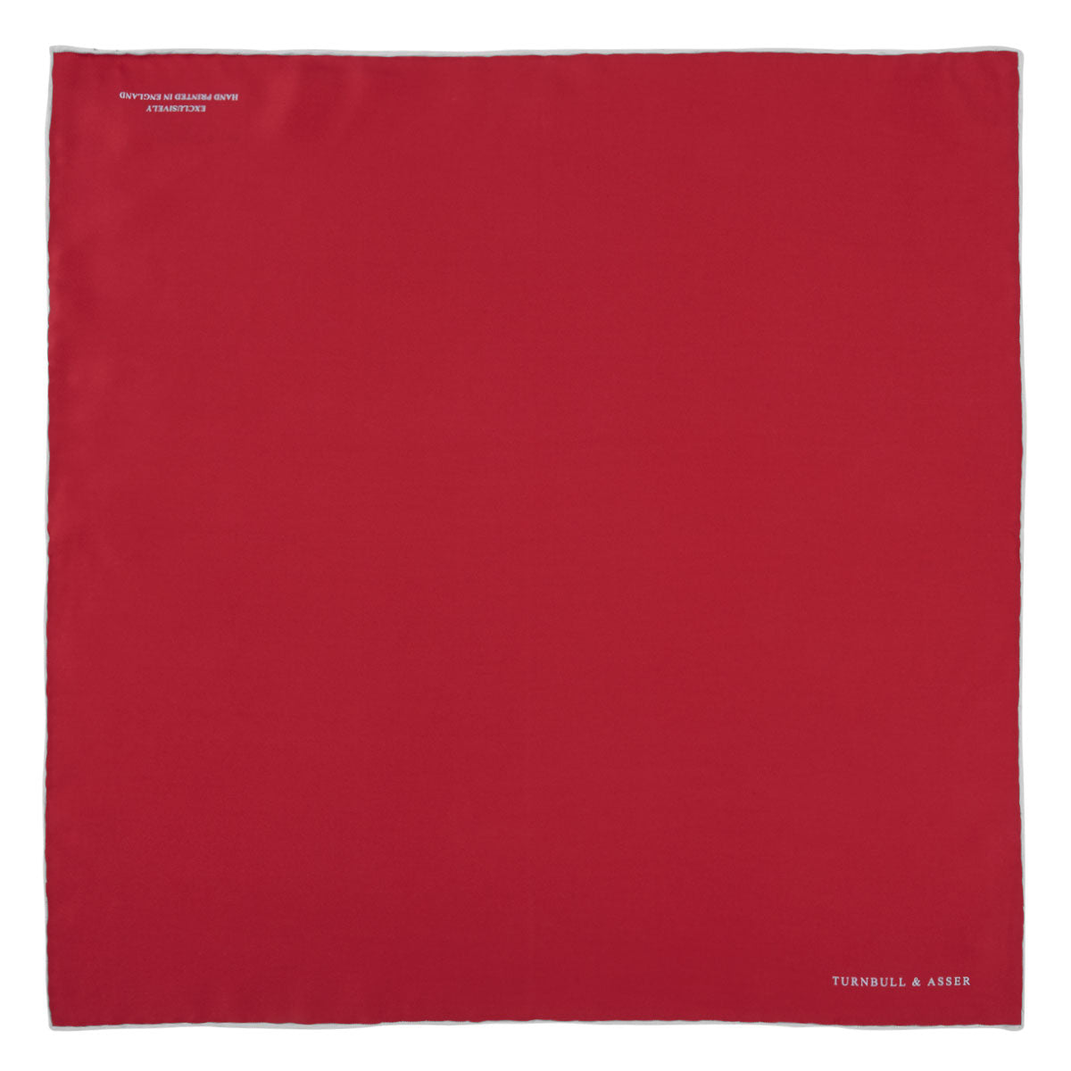 Red and White Piped Silk Pocket Square