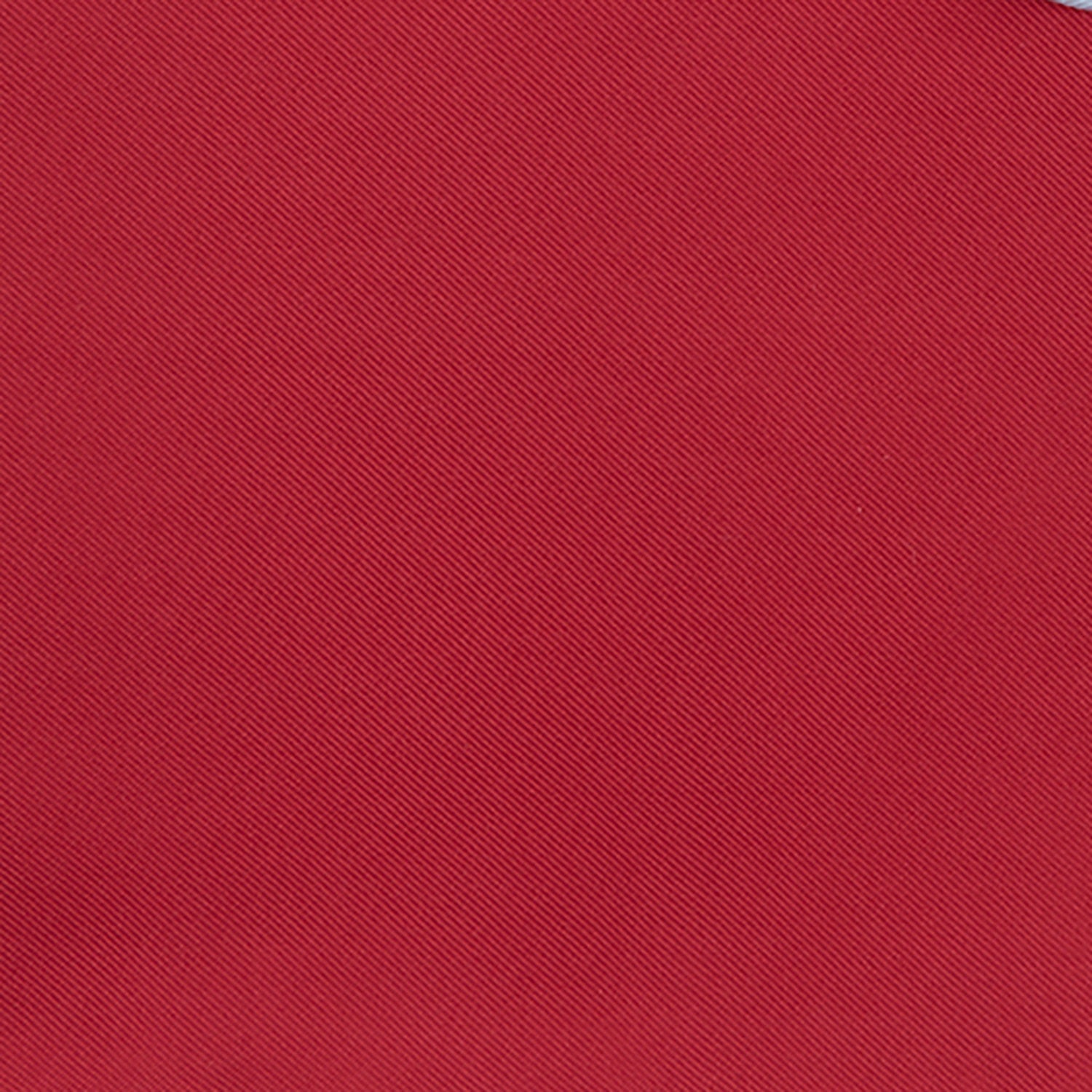 Red and White Piped Silk Pocket Square