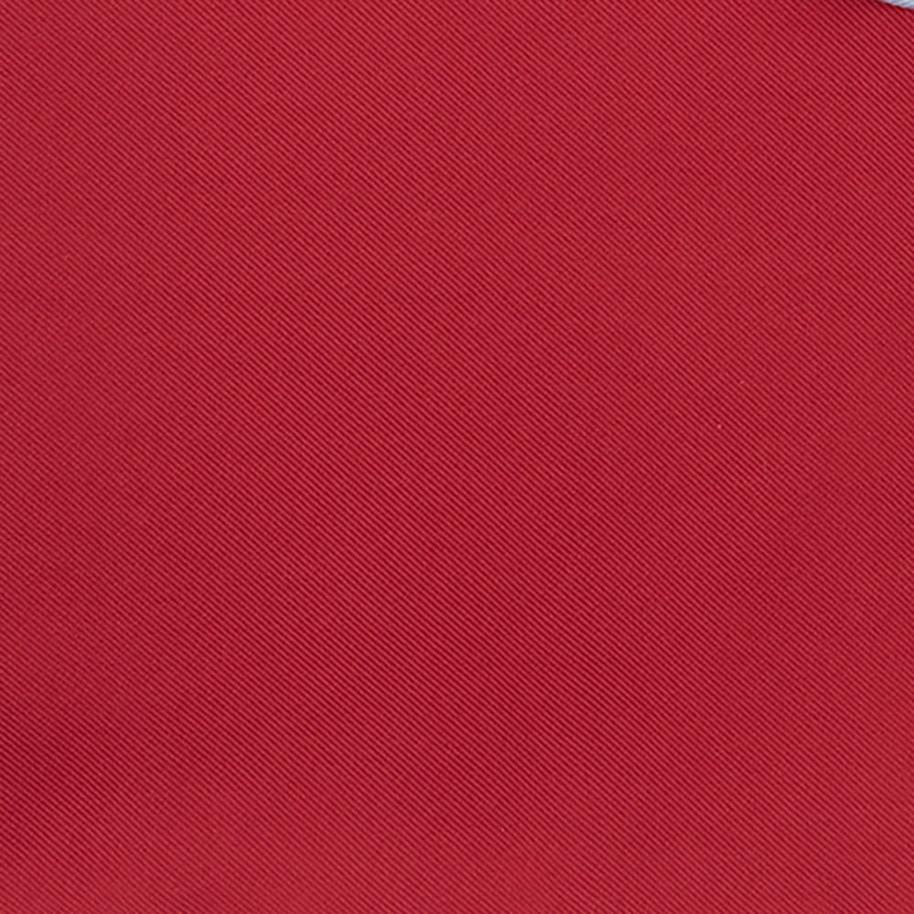 Red and White Piped Silk Pocket Square