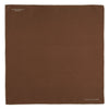 Brown and White Piped Silk Pocket Square