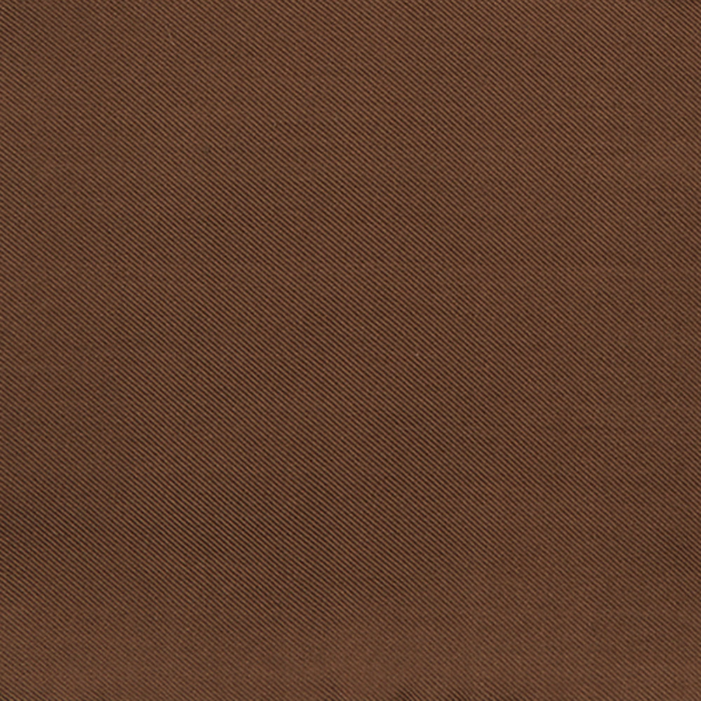 Brown and White Piped Silk Pocket Square