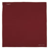 Burgundy and White Piped Silk Pocket Square