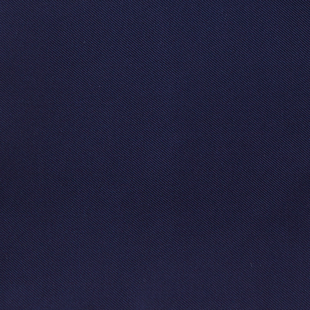 Navy and White Piped Silk Pocket Square