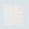 White Piped Silk Pocket Square