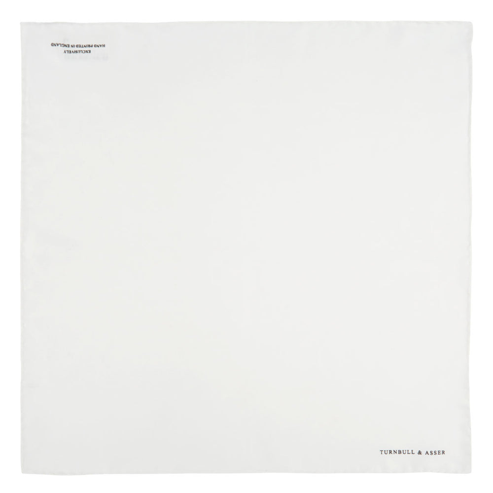 White Piped Silk Pocket Square