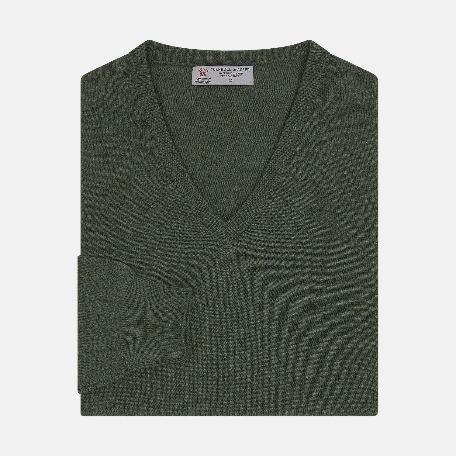Green V-Neck Cashmere Jumper
