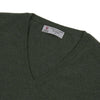 Green V-Neck Cashmere Jumper