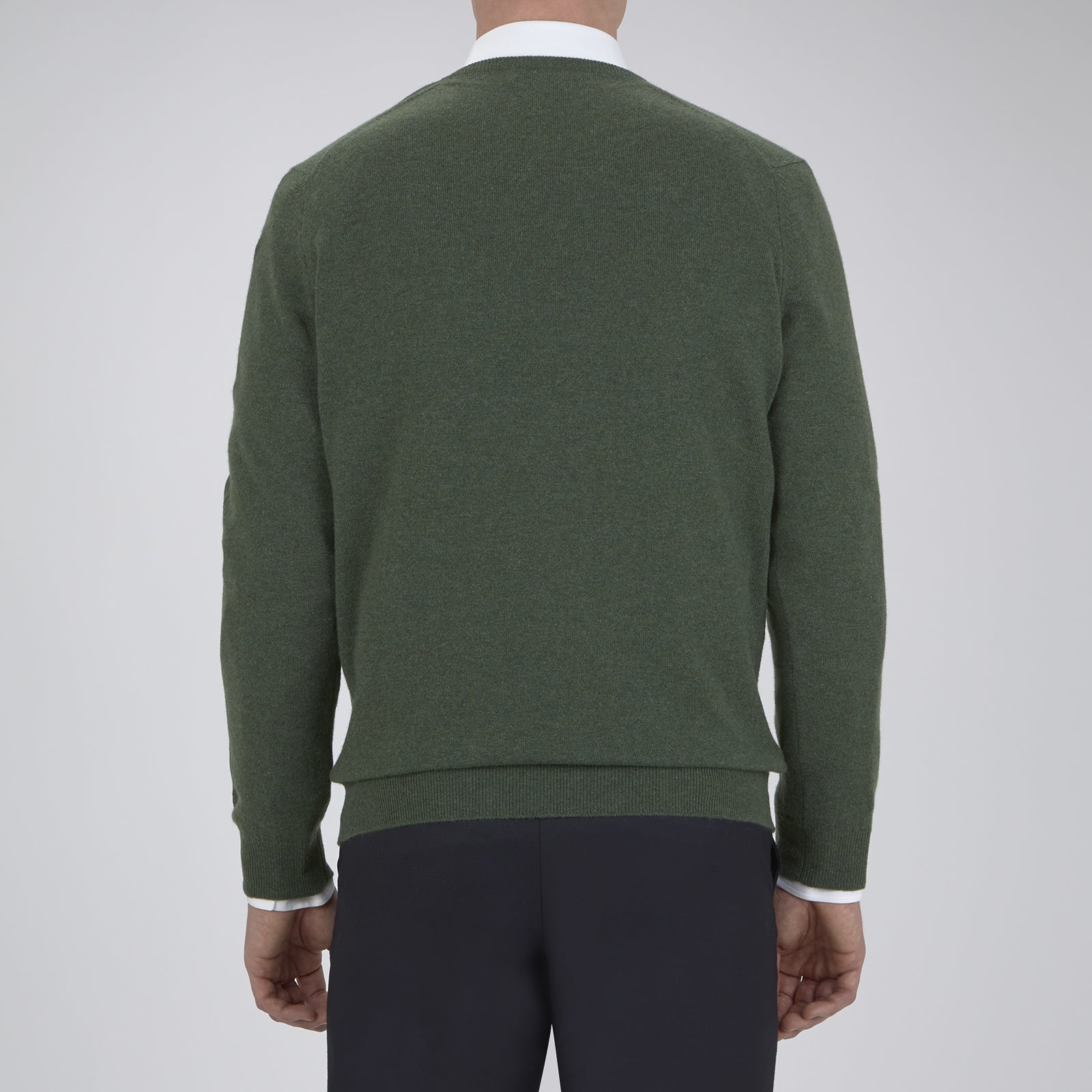Green V-Neck Cashmere Jumper
