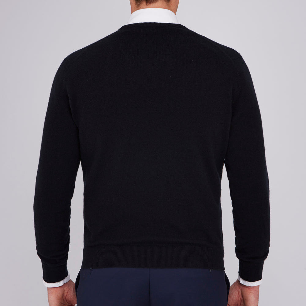 Black V-Neck Cashmere Jumper
