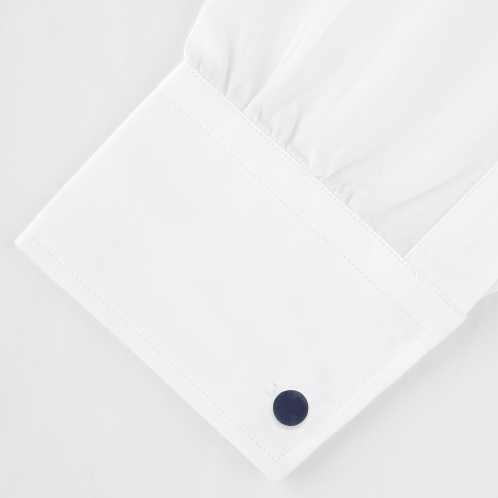 Reversible Navy and White Bulb Sterling Silver Cufflinks
