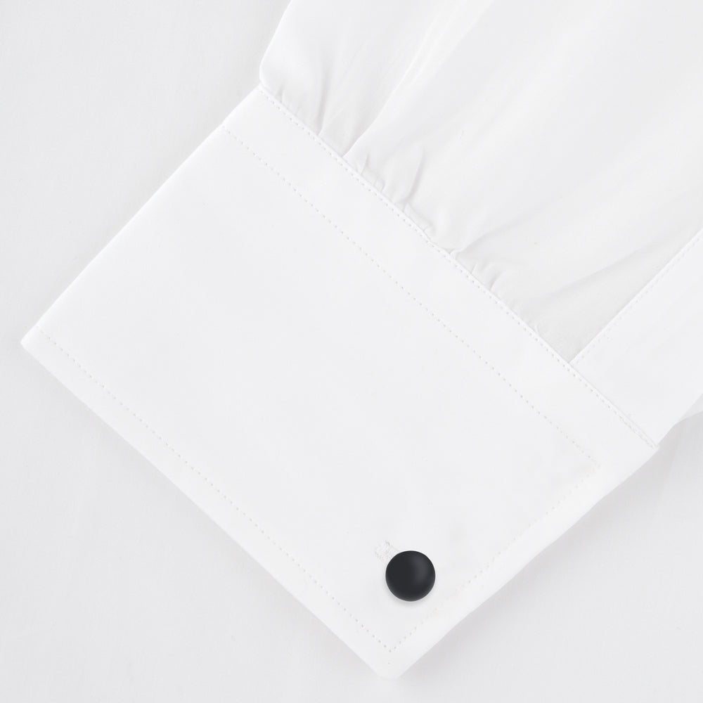 Reversible Onyx and Mother-of-Pearl Bulb Sterling Silver Cufflinks