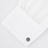 Spotted Navy and White Sterling Silver Enamelled Cufflinks