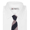Navy and Rose Block Stripe Repp Silk Tie