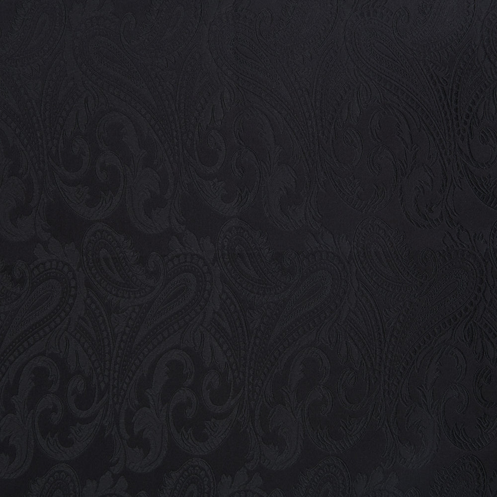 Black House Paisley Hand-Rolled Silk Pocket Square