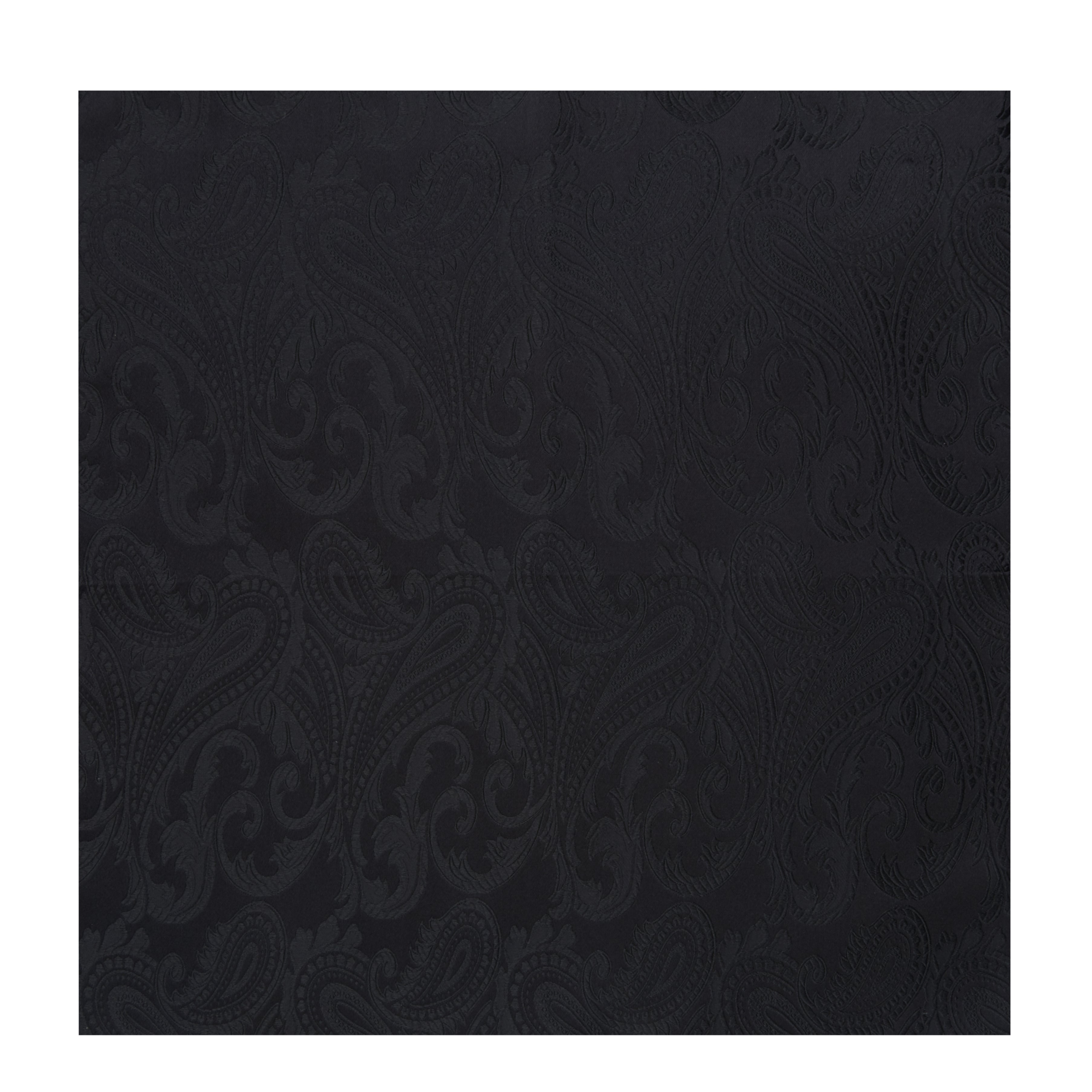Black House Paisley Hand-Rolled Silk Pocket Square