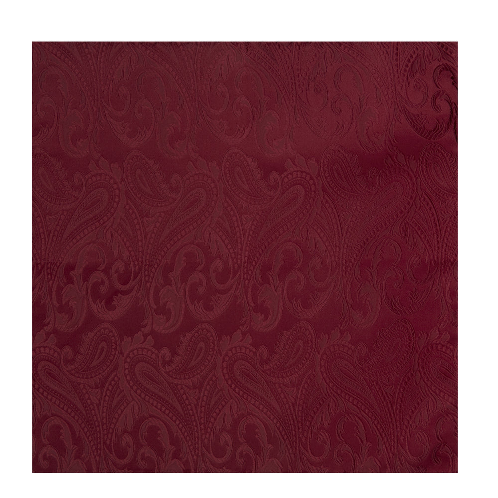 Burgundy House Paisley Hand-Rolled Silk Pocket Square