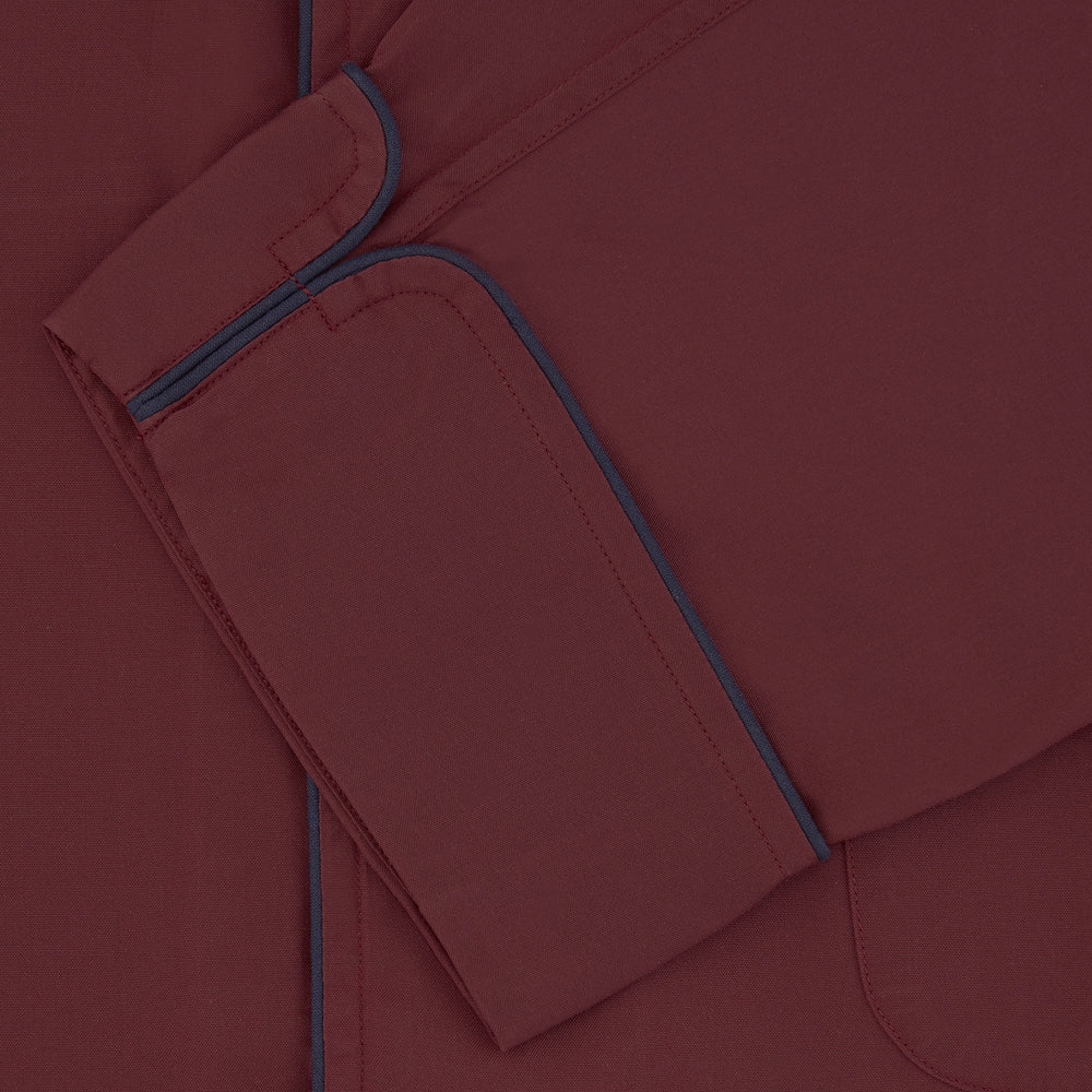 Wine Piped Silk Pyjama Set