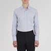 Tailored Fit Light Blue Flannel Shirt with Bury Collar and 3-Button Cuffs