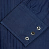 Dark Blue Denim-Cashmere Dress Shirt with T&A Collar and 3-Button Cuffs