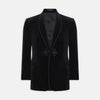 Black Single Breasted Velvet Smoking Jacket